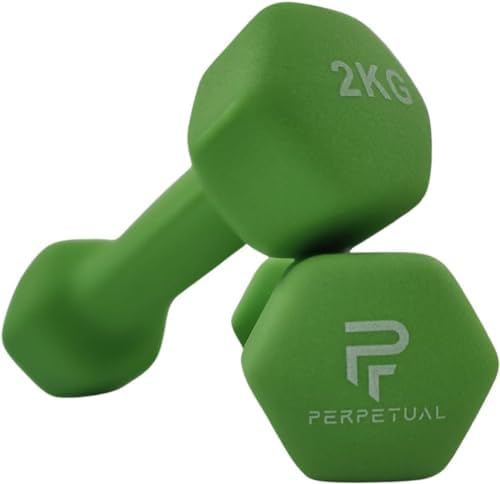 Mancuernas Disponibles en 0.5KG/1KG/1.5KG/2KG/3KG/4KG/5KG (2 Unidades) y Sets 6/12/16/22/30KG Pesas Ligeras Pequeñas Hexagonales Neopreno Pilates Hombre Mujer Gimnasio en Casa Dumbbell