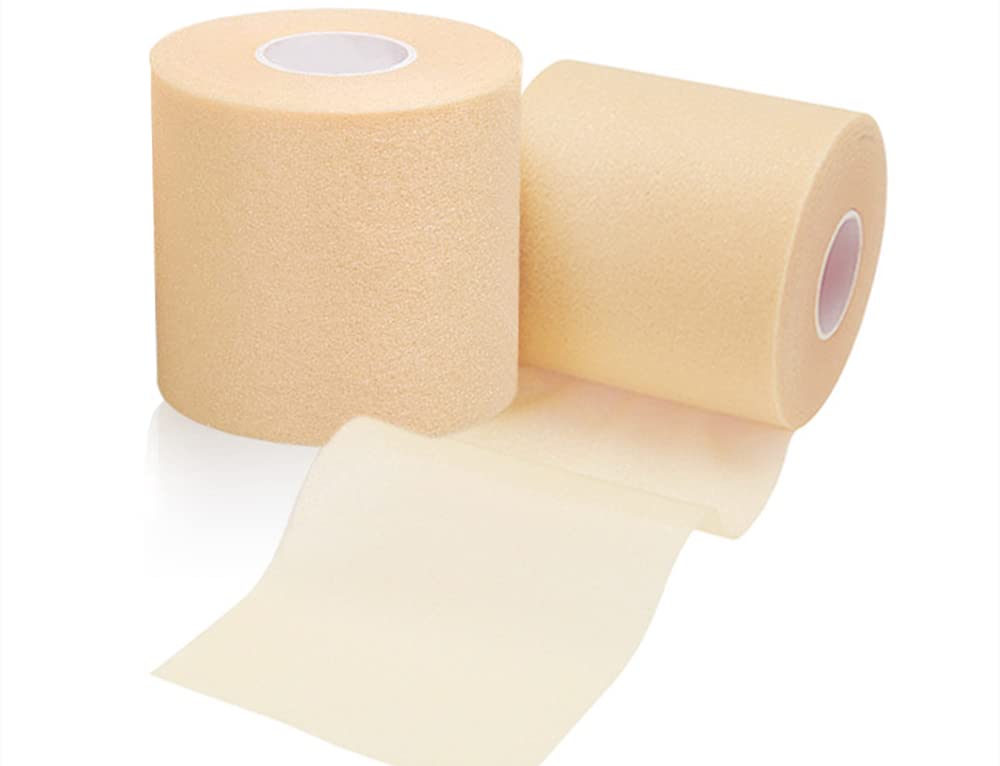 2 Rollos Tape Vendaje Deportivo, 27m x 7 cm Vendaje de Esponja Deportiva, Suave/Transpirable/Elástico, para Primeros Auxilios, Lesiones Deportivas, Muñeca, Tobillo