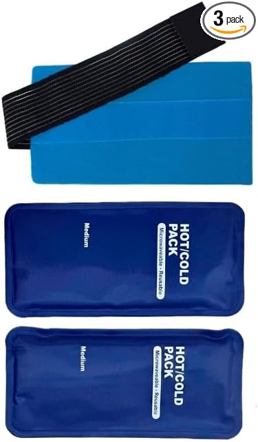 2 x Bolsa de gel frío y calor (reutilizable) + Funda multiposición. Terapia frío-calor para nevera y microondas. Bolsa de hielo para lesiones, recuperación muscular (2 x compresas frías y calientes).