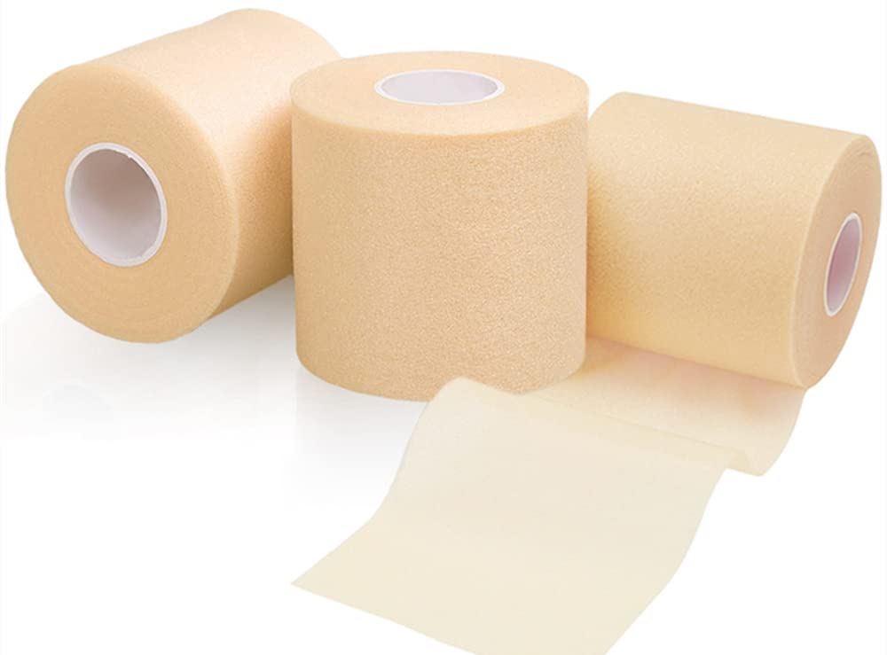 3 Rollos Tape Vendaje Deportivo, 27m x 7 cm Vendaje de Esponja Deportiva, Suave/Transpirable/Elástico, para Primeros Auxilios, Lesiones Deportivas, Muñeca, Tobillo