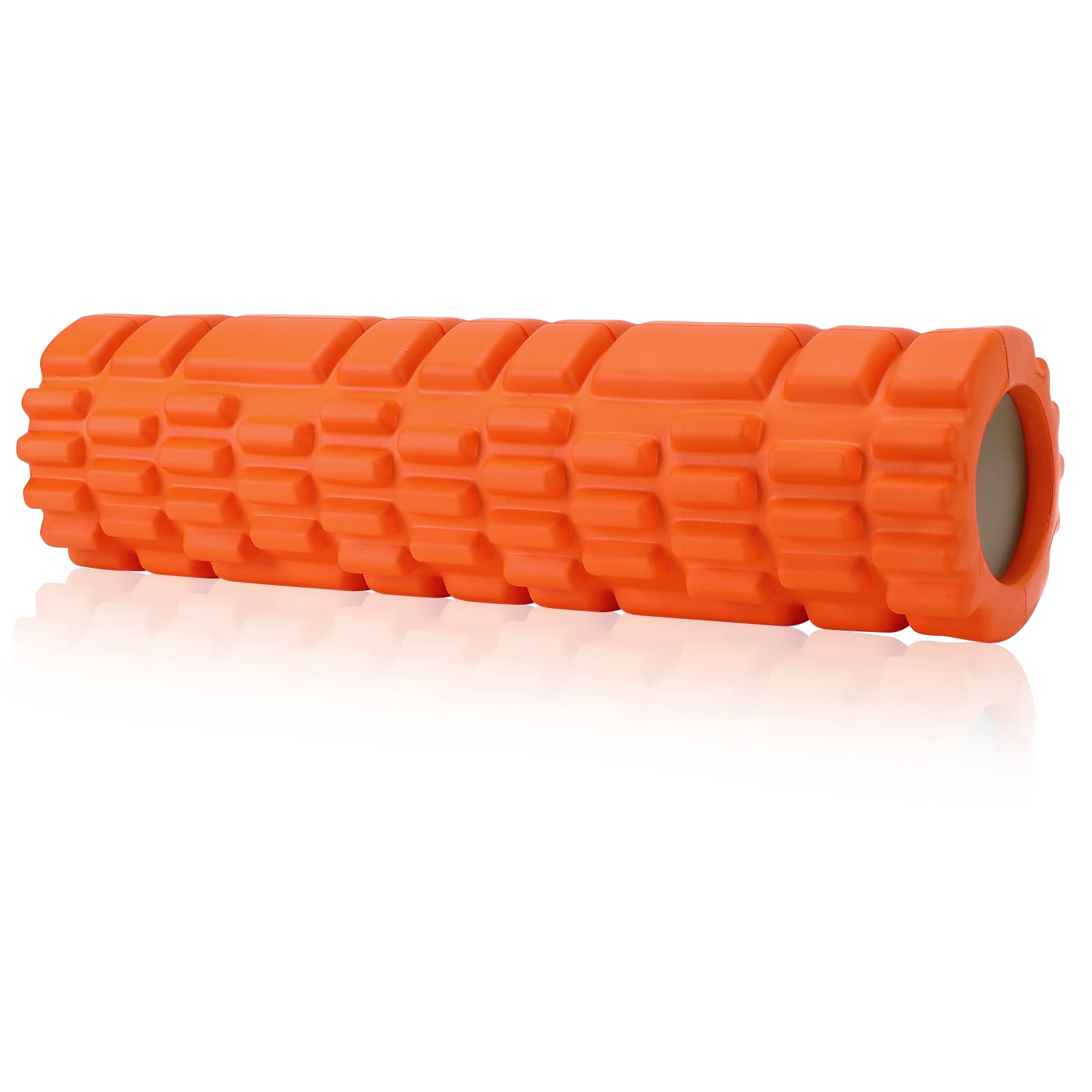 Foam Roller, Rodillo Masaje Muscular para Aliviar la TensióN Muscular y la PresióN en la Espalda, la Columna Vertebral y las Piernas， Revitaliza tu Cuerpo 30×8cm (Naranja)