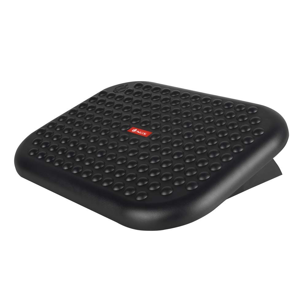 NGS FOOTNEST - Reposapiés Ergonómico de Altura Regulable, Reposapies para Oficina con Inclinación 0-15º y Base Antideslizante