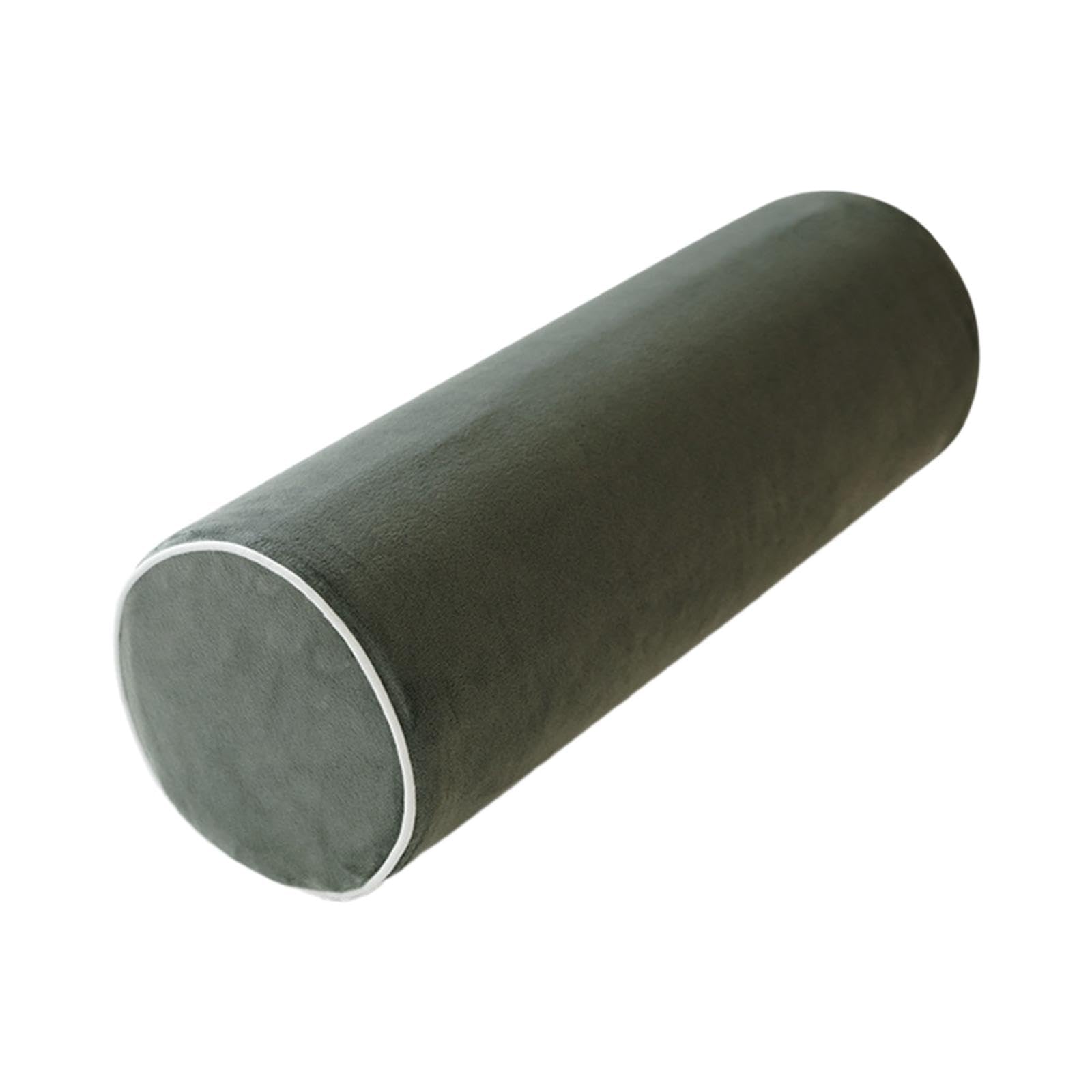 Almohada cilíndrica Redonda con Funda extraíble, Almohada Cervical con Rollo de Tubo para Soporte de Cabeza, Cuello, Espalda y piernas, Gris
