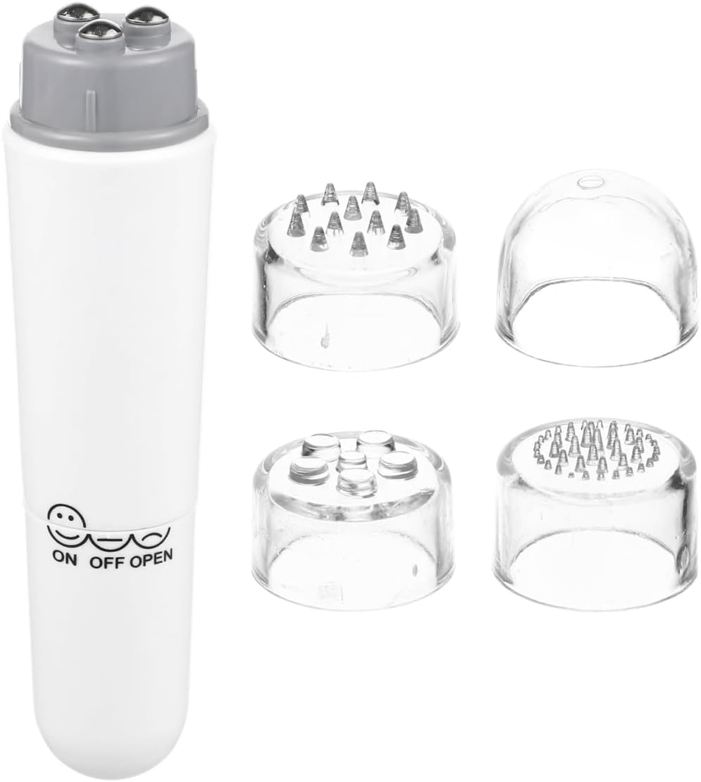 healifty 4 en 1 mini cepillo eléctrico Masaje facial dispositivo de masaje acupresión dispositivo para Dolor (Blanco)