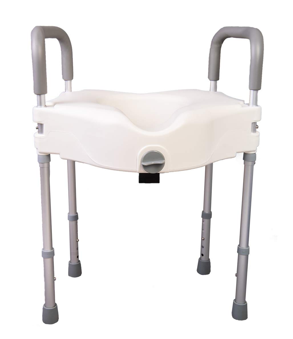 OrtoPrime Elevador WC Adultos con Reposabrazos Acolchados - Alzador con Patas Regulables en Altura - Silla Medida Universal - Alza wc Baño Adaptado Cómodo y Seguro - 1 unidad