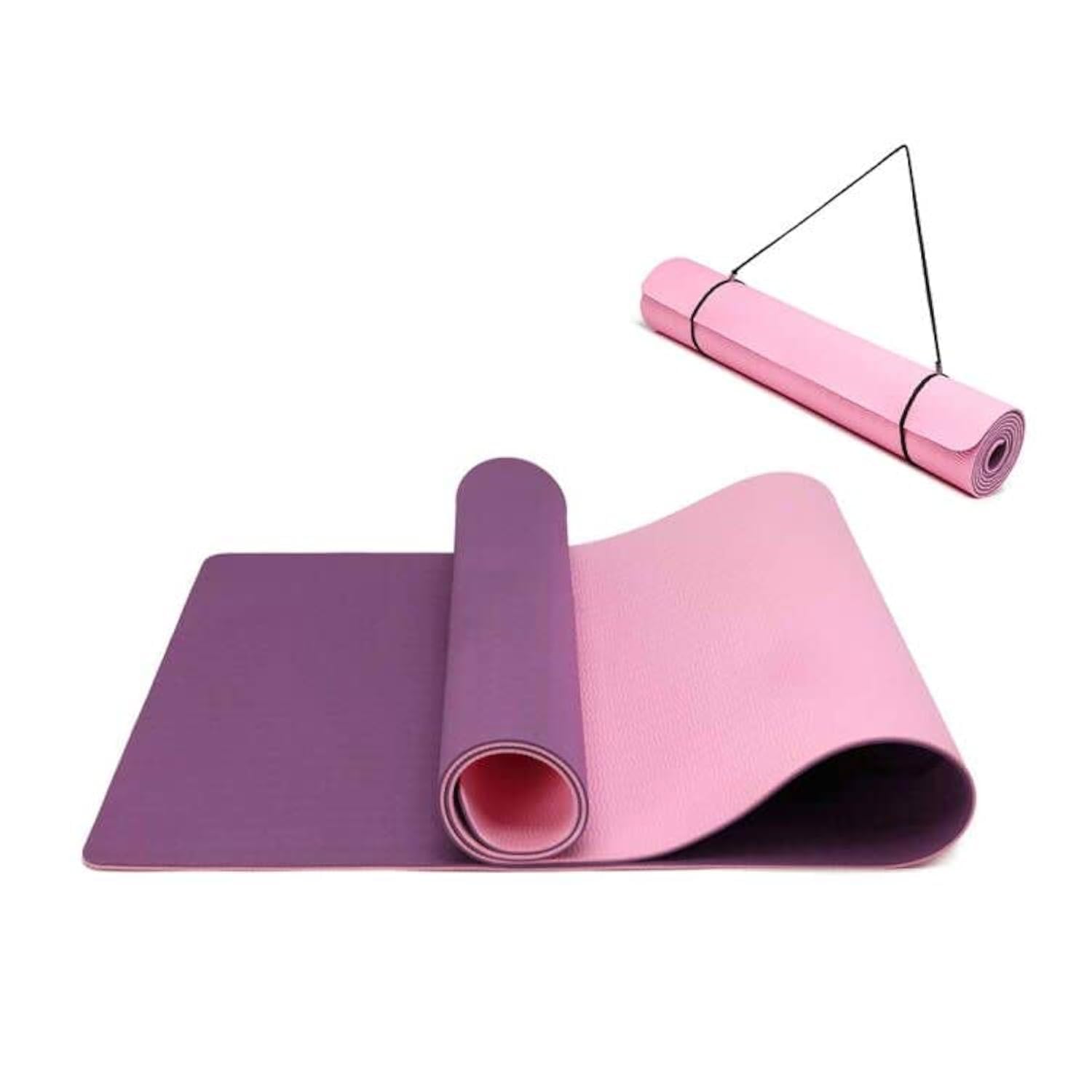 Yoga Mat Thick Non Slip Yoga Mats for Women Men Exercise Mats for Home Gym with Carry Strap TPE Eco Friendly Workout Mat for Yoga Meditation Pilates 183x61x0.6cm