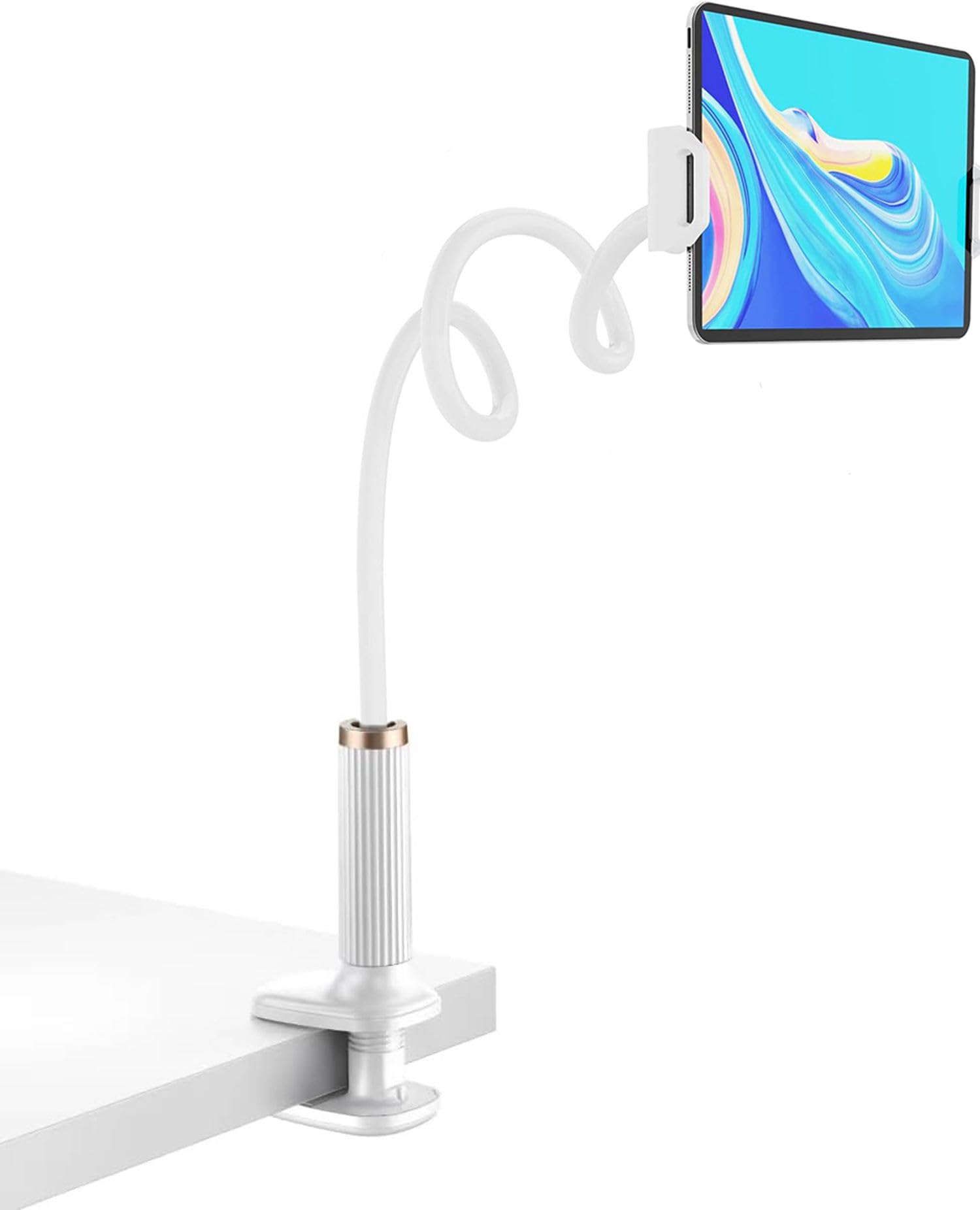 Soporte Móvil Cama, Brazo Flexible 98 cm para Tablet y Kindle (Blanco)