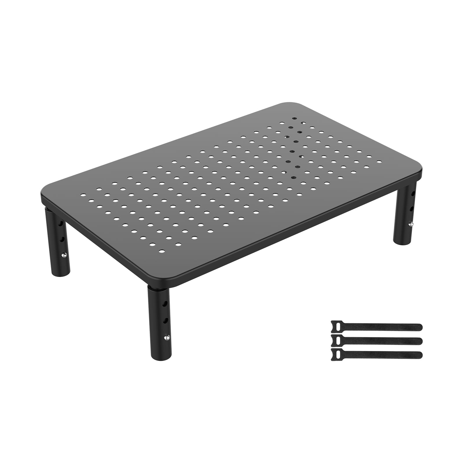 GRIFEMA GB1051 Elevador Monitor de Metal, Soporte Monitor Escritorio de Ergonómico para Monitores, Ordenador Portátiles, Impresoras, Capacidad hasta 20 kg, Altura Ajustable, L370 x W235mm, Negro