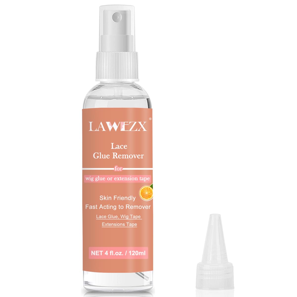 120ml Lace Glue Remover, Removedor de Cinta con Aroma Cítrico, Disolvente Capilar, Removedor de Pegamento para Peluca de Acción Rápida para Peluca de Encaje, Cinta en Extensiones y Sistemas de Cabello