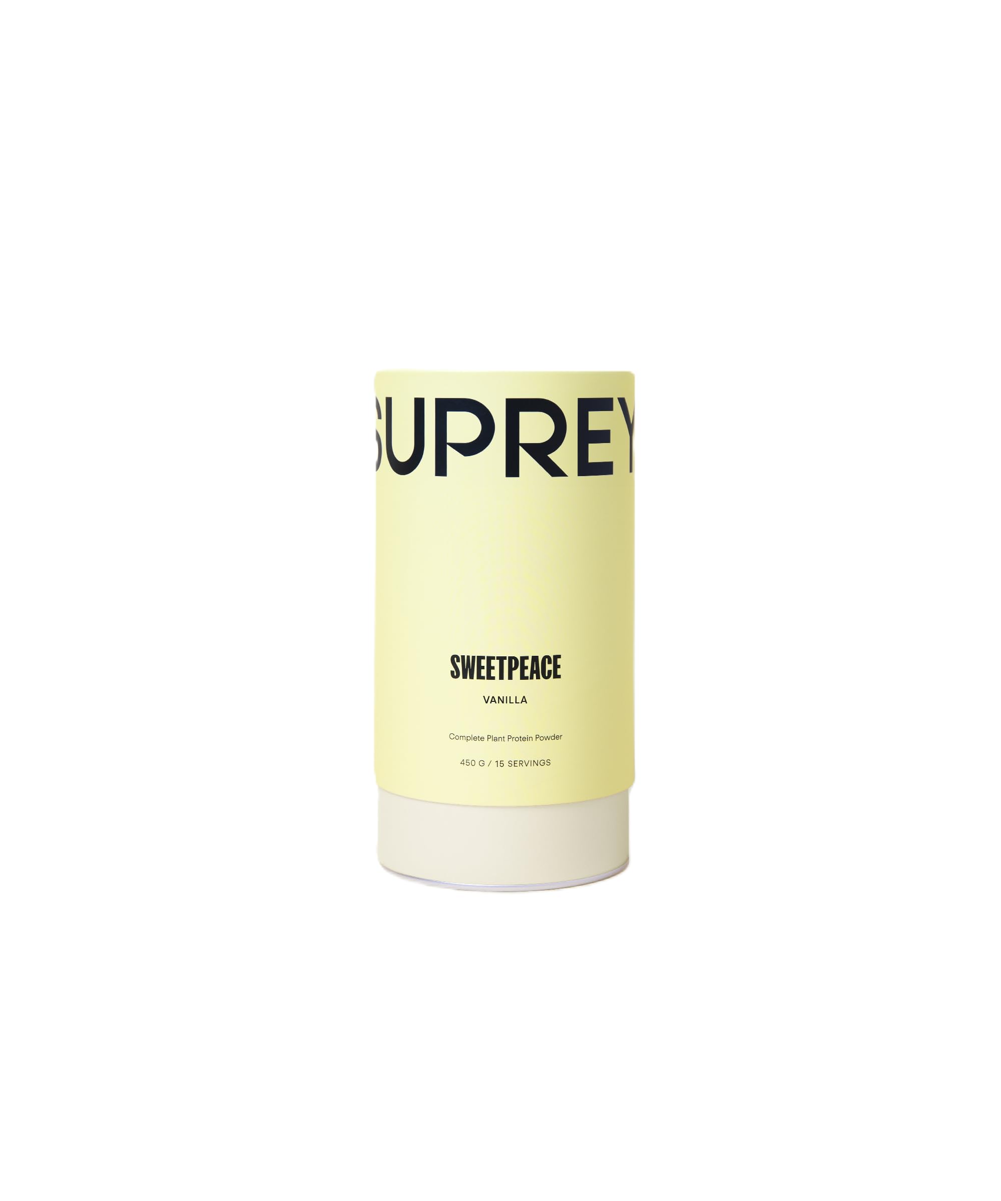 SWEETPEACE by SUPREY - Vegan Protein | 22g proteína por Dosis | Proteina 100% Vegetal de Guisante y Arroz | Con Enzimas Digestivas y Fibra | Sin gluten, sin azúcar añadido | 450g (450g, Vainilla)
