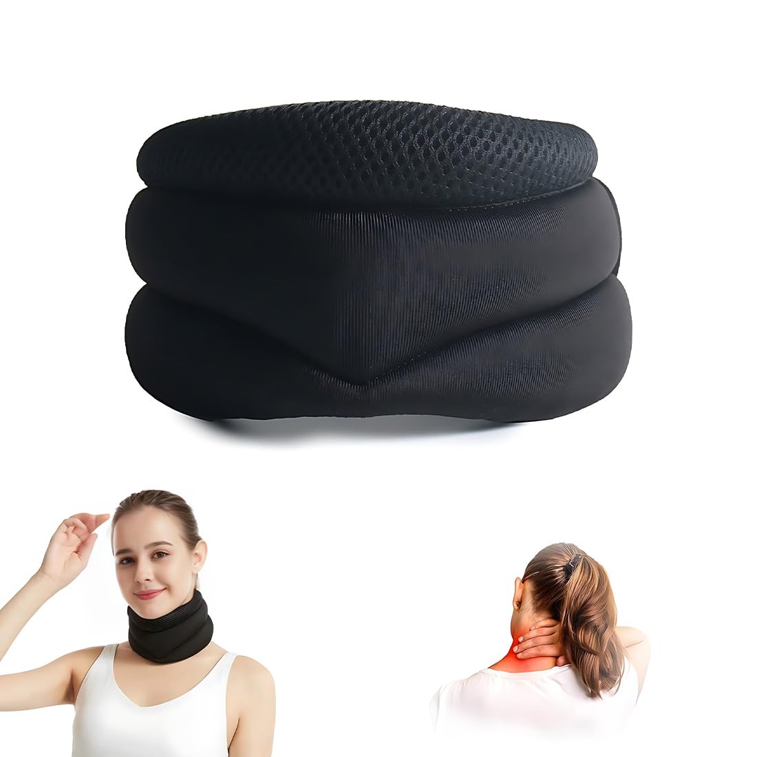 1 Pieza Collarín Cervical, Soporte para el Cuello, Collarín Cervical Ortopédico Ajustable, Collarines Cervicales Blando, Alivio del Dolor y la Presión en la Columna Vertebral, Unisex