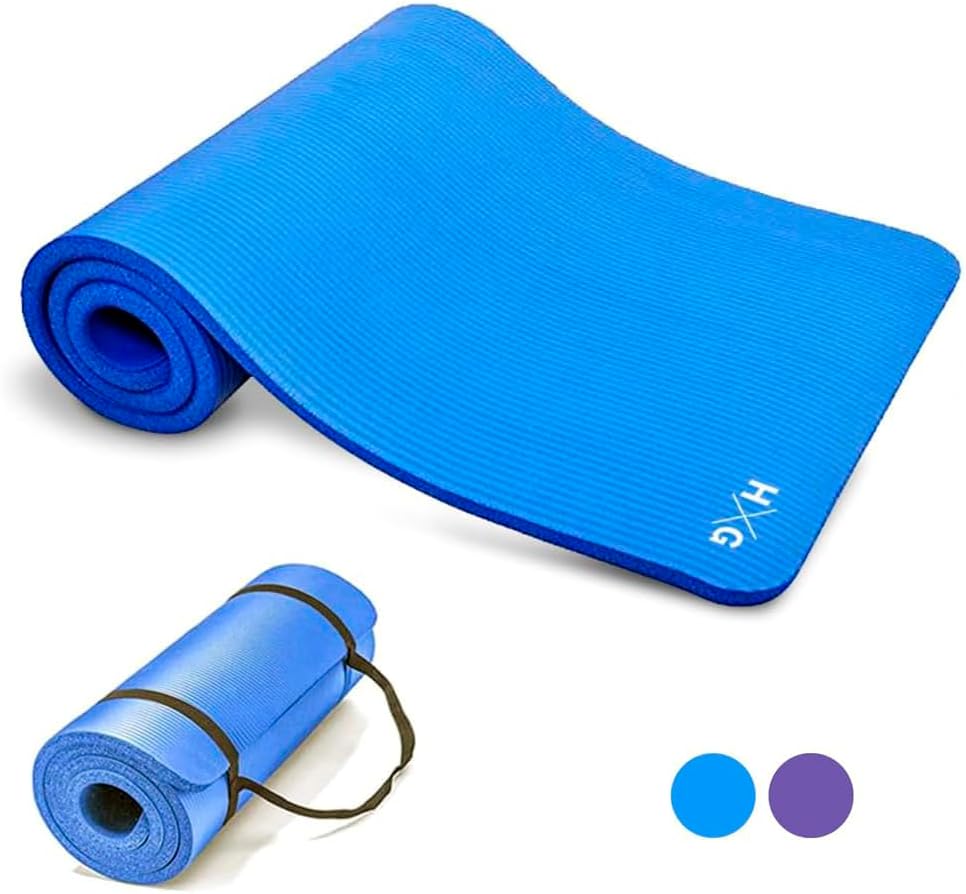 ESTERILLA YOGA + PILATES + FITNESS Antideslizante | Tapete Grueso, Plegable y Cómodo | Ejercicio en Casa o Gimnasio + Material Premium + Correa | Duradera | Fácil de Limpiar y Guardar