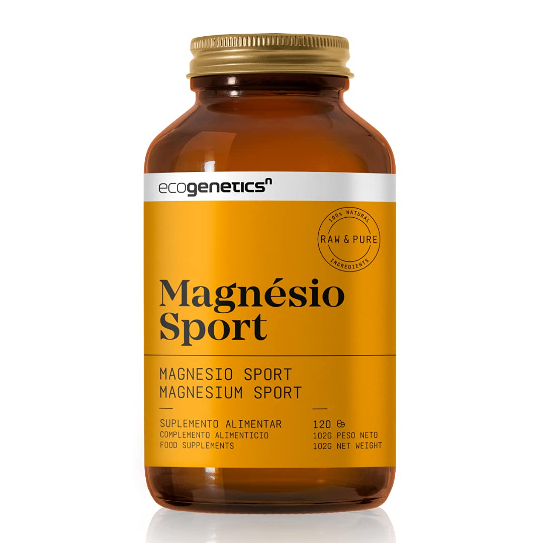 ECOGENETICS - Magnesio Sport 120 Cápsulas | Magnesio Malato | Suplemento Nutricional Ideal para Nutrición Deportiva | Acelerador del Metabolismo | Regenerador Muscular y Fortalece el Sistema Inmune