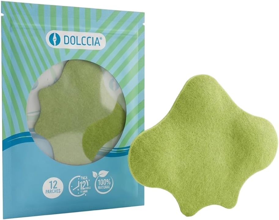 DOLCCIA - Parches naturales para el dolor de espalda Dolccia, Parche para alivio del dolor, Parches de Calor Moxibustión, Parche de ajenjo, Eliminan Toxinas Cuerpo Mejoran Sueño, Inflamación, 12 uds