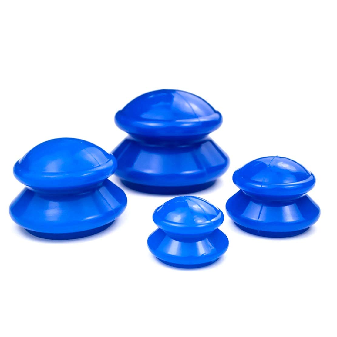 JZK 4x Juego de tazas de masaje chino Cupping Therapy, ventosas de silicona al vacío, herramienta de masaje portátil, juego de masaje corporal para circulación sanguínea, alivio del dolor