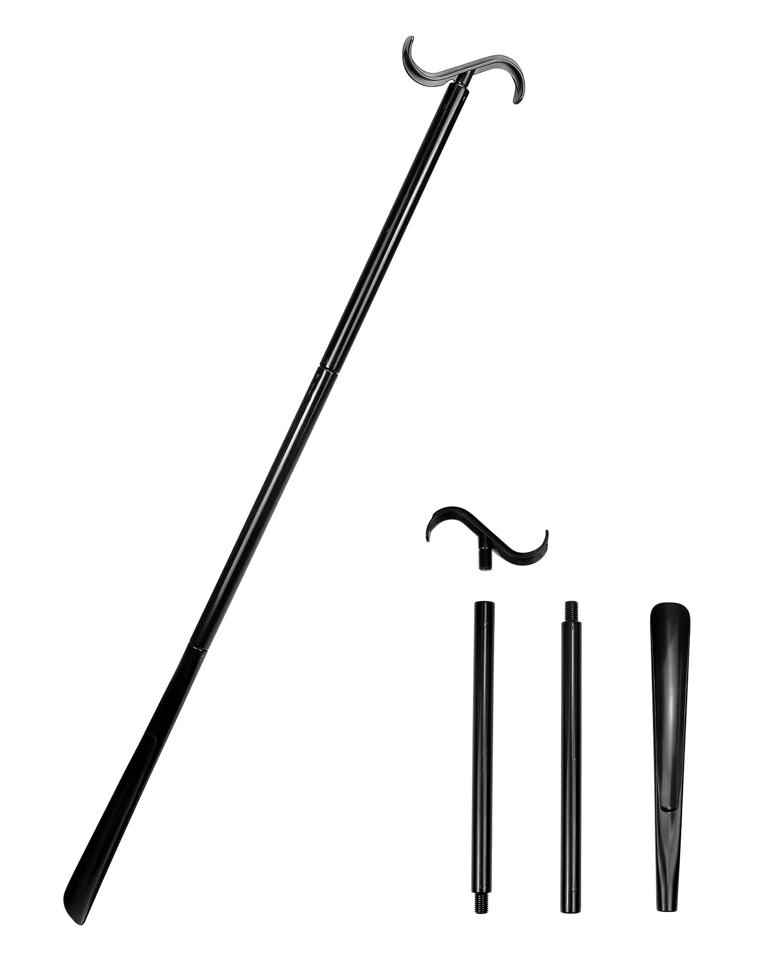 QWORK® Calzador de mango largo, ayudas para vestirse de 88 cm para calcetines, zapatos, pantalones y blusas