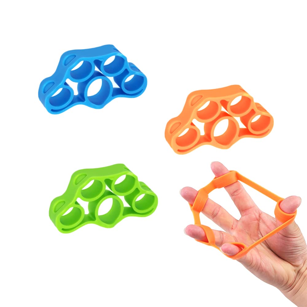 3 Piezas Fortalecedor de Agarre de Mano, Ejercitador de Antebrazo, Fortalecedor de Mano, Bandas Extensoras de Dedos Para Entrenamiento Muscular, Alivio del Estrés