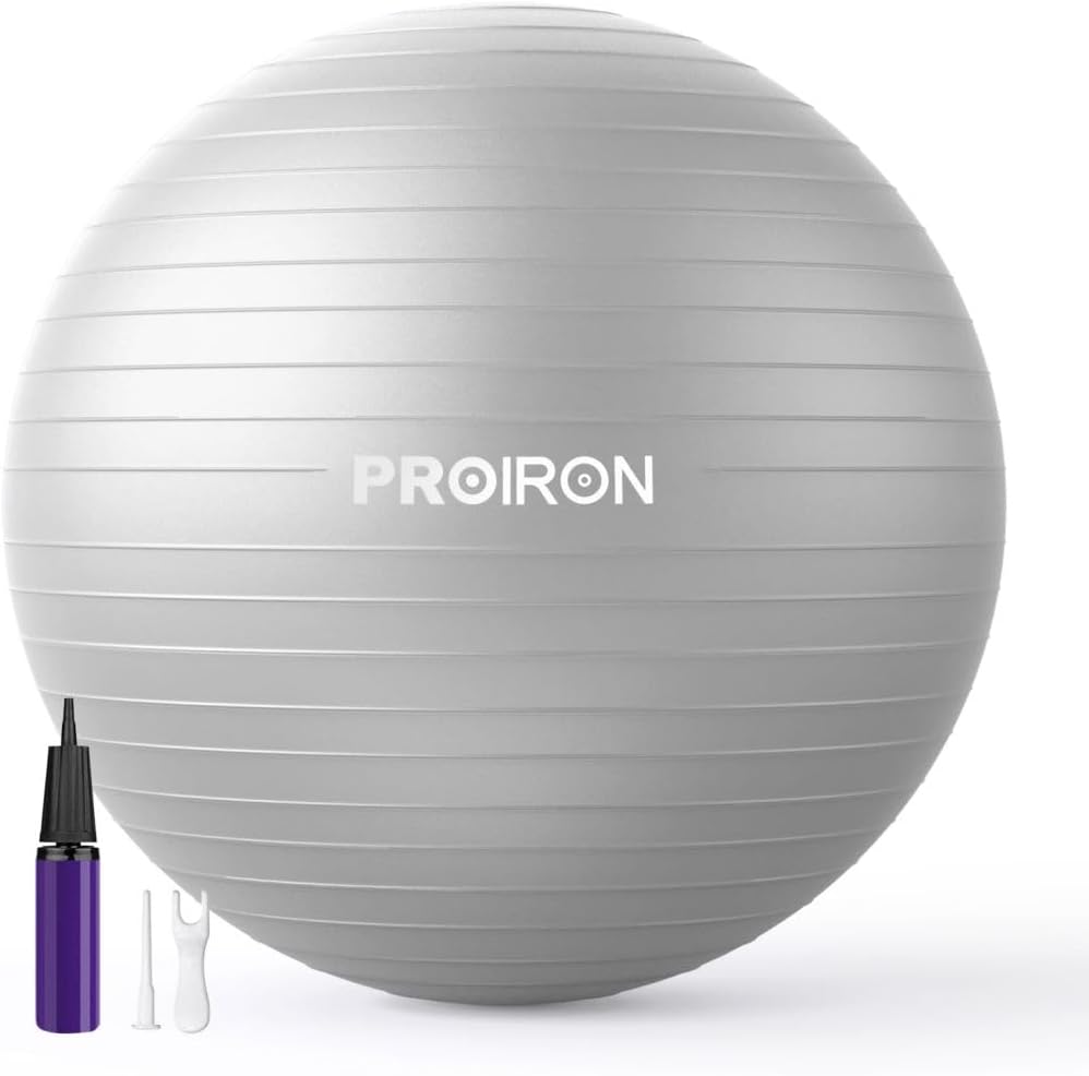 PROIRON, Pelota de Pilates, Fitness, Yoga, Embarazo, Deporte, Fitball para Ejercicios Gimnasia, 55/65/75cm, Anti-pinchazos, Incluye Inflador