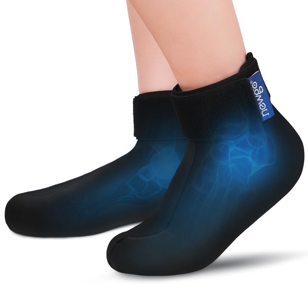 NEWGO Calcetines de enfriamiento para tobillos, para lesiones, reutilizables, para terapia de frío y calor, para lesiones en los pies, hinchazón de tobillo, esguinces, 2 unidades