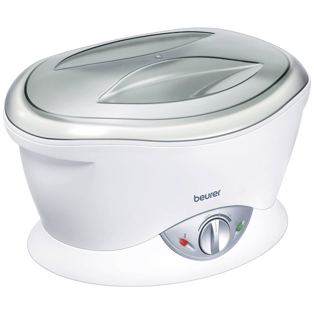 Beurer MP 70 Baño de parafina para manos, pies y codos, temperatura ajustable, display iluminado que muestra el nivel de calor, incluye 2 bolsas de cera de parafina, color blanco