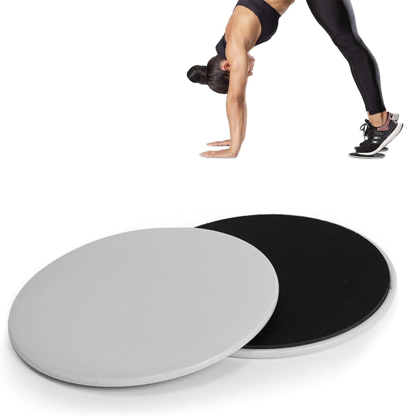 Agatige Core Sliders, 2PCS Ejercicio Deslizante Disco Deslizante Fitness Core Slider Sport Equipo de Entrenamiento de Cuerpo Completo para Abdominales, Ejercicios en el Hogar