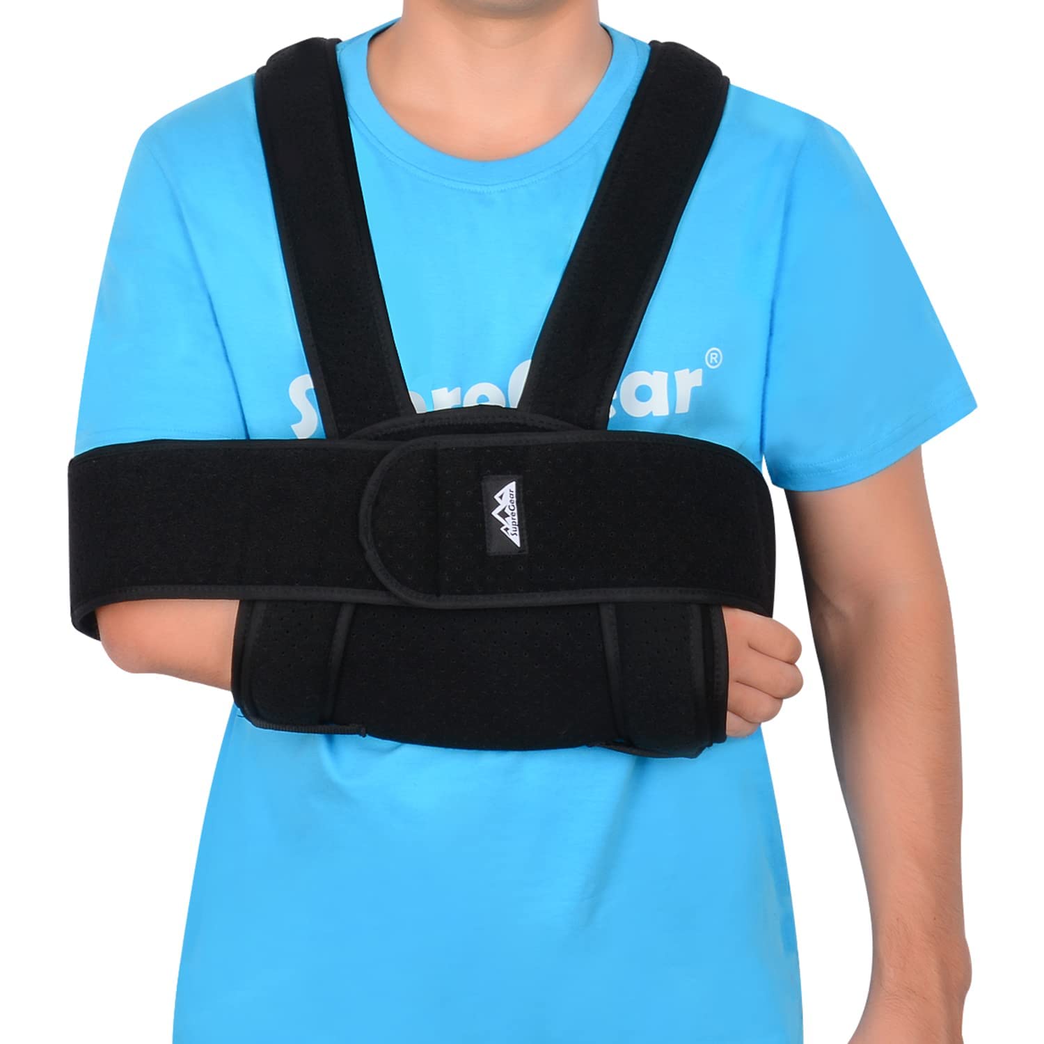 supregear Cabestrillo Brazo Soportes de Brazos, Ajustable Cómodo Cabestrillo Hombro Cabestrillo Hombro Inmovilizador Envolver Respirable Soporte de Hombre para Brazo/Mano/Codo Lesionado
