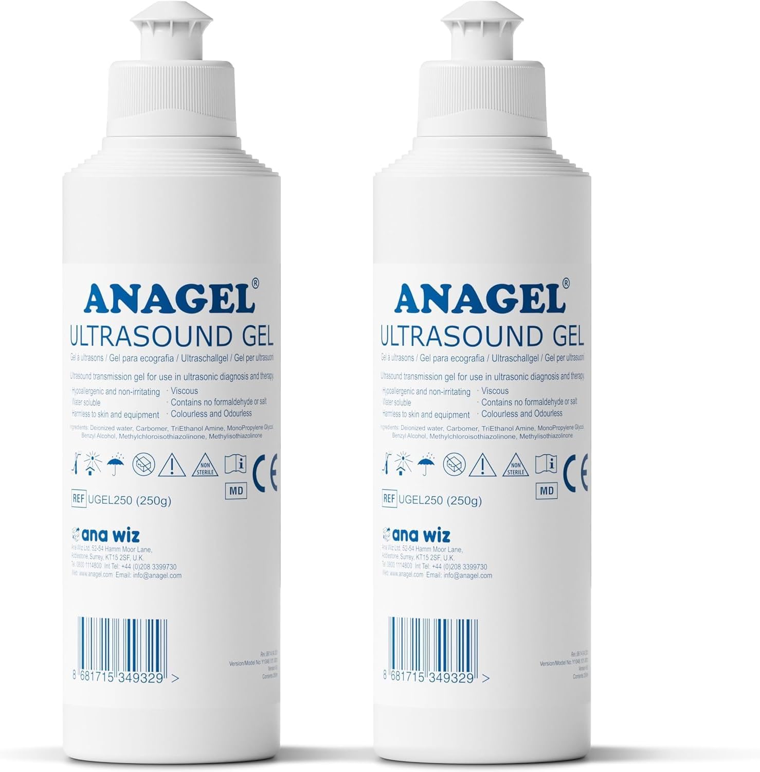Anagel – Gel conductor de ultrasonidos Pack 2