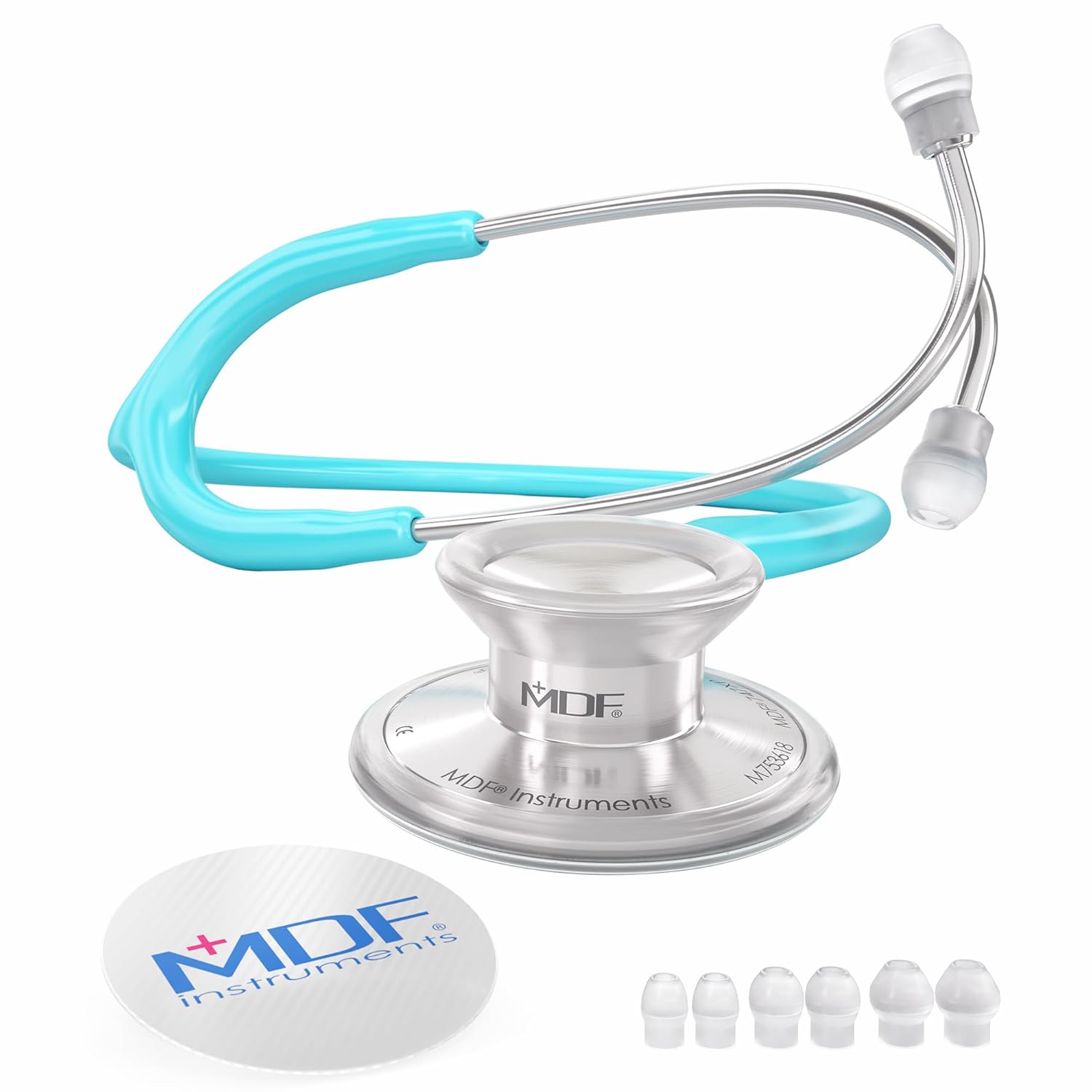 MDF Instruments Acoustica Fonendoscopio ligero de doble cabeza GarantÌa-de-por-vida & Programa-piezas-gratuitas-de-por-vida, Azul Pastel, MDF747XP03