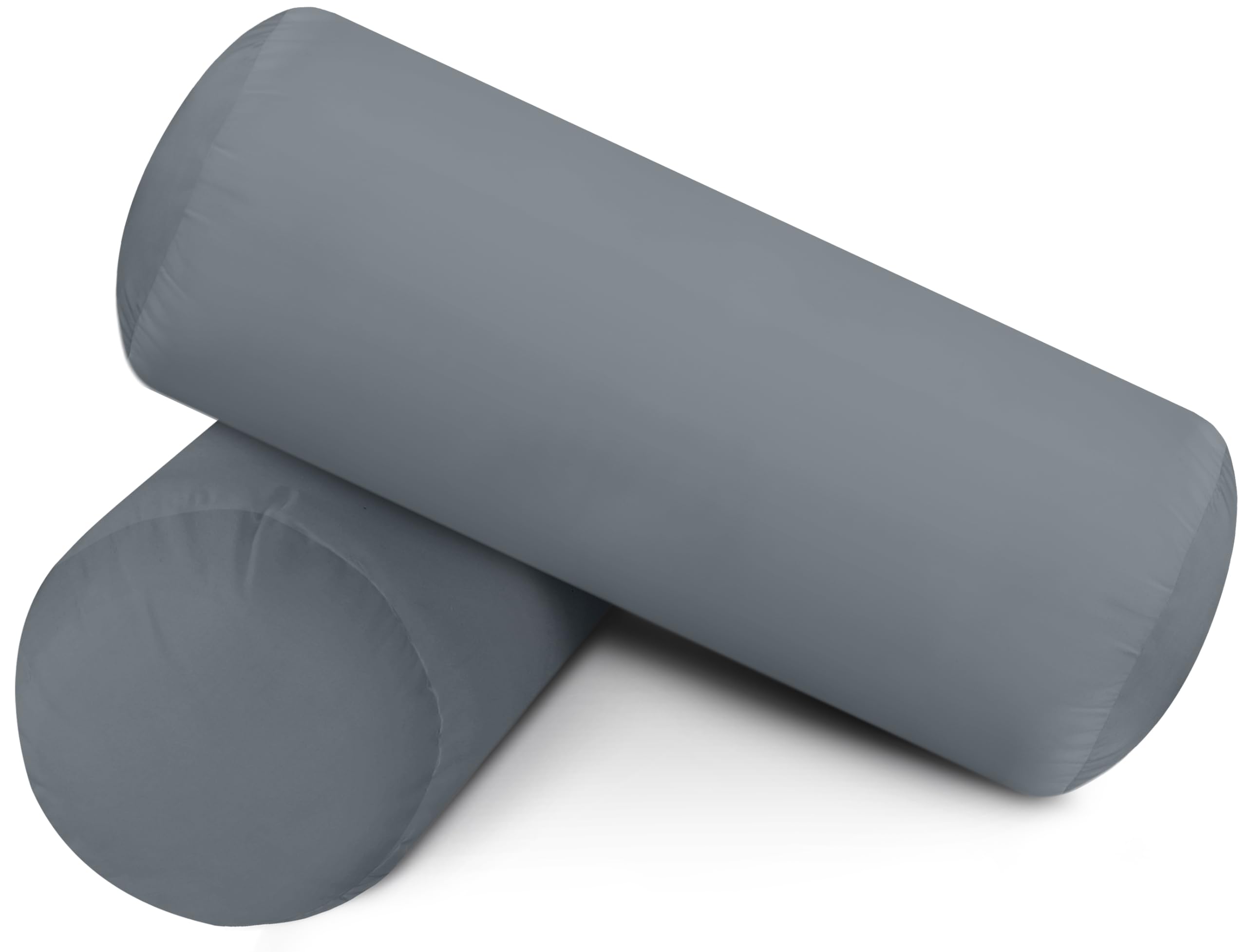 Utopia Bedding Almohada Cilíndrica 15 x 40 cm (2 Unidades), Fibra Virgen Siliconada, Cojin Cilindrico (Gris)