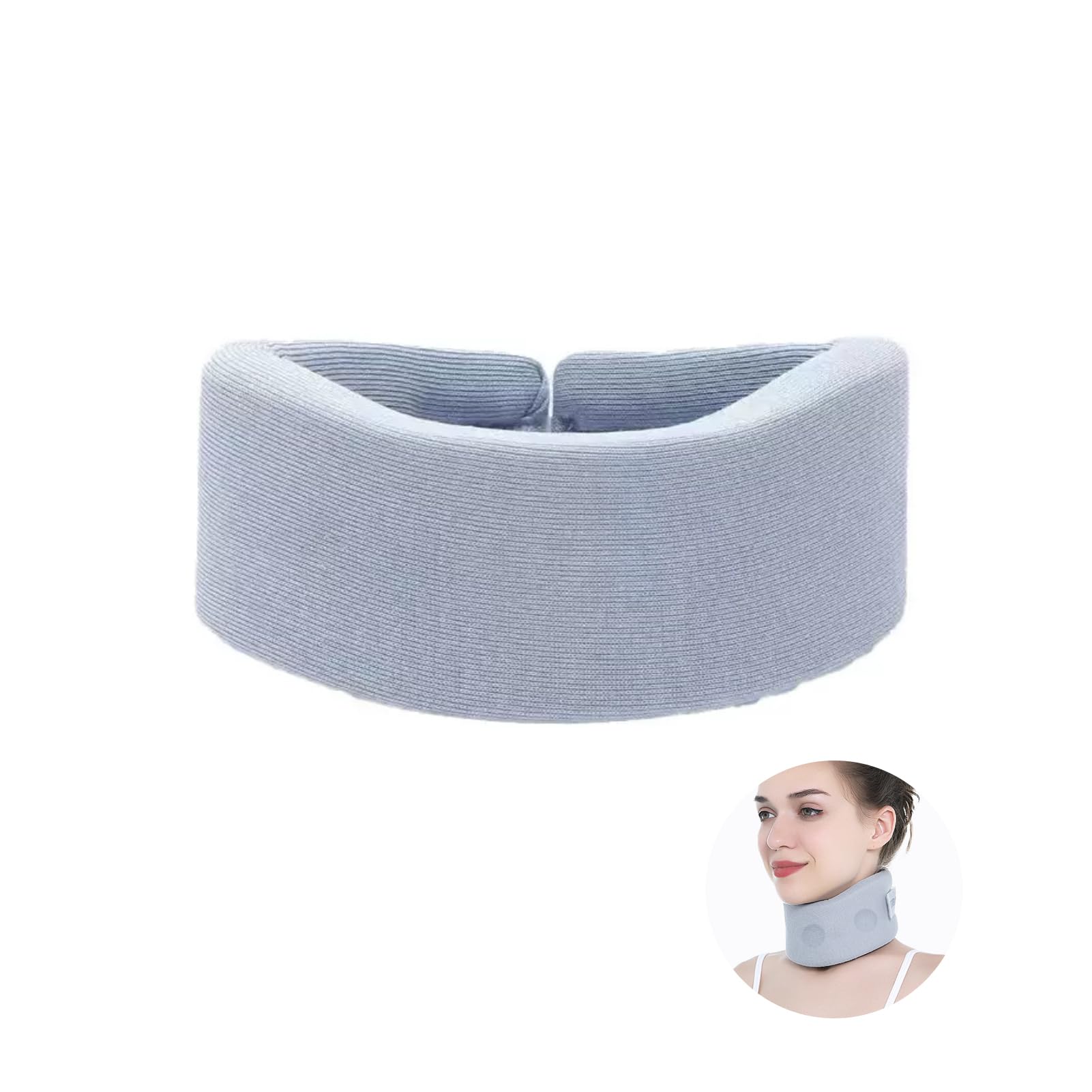 Okaywork Collarín Cervical Blando, Soporte para el Cuello, Collarín Cervical para el Dolor de Cuello y el Apoyo-Espuma Suave Collarín para Dormir, Alivio del Dolor y la Presión en, Azul, M