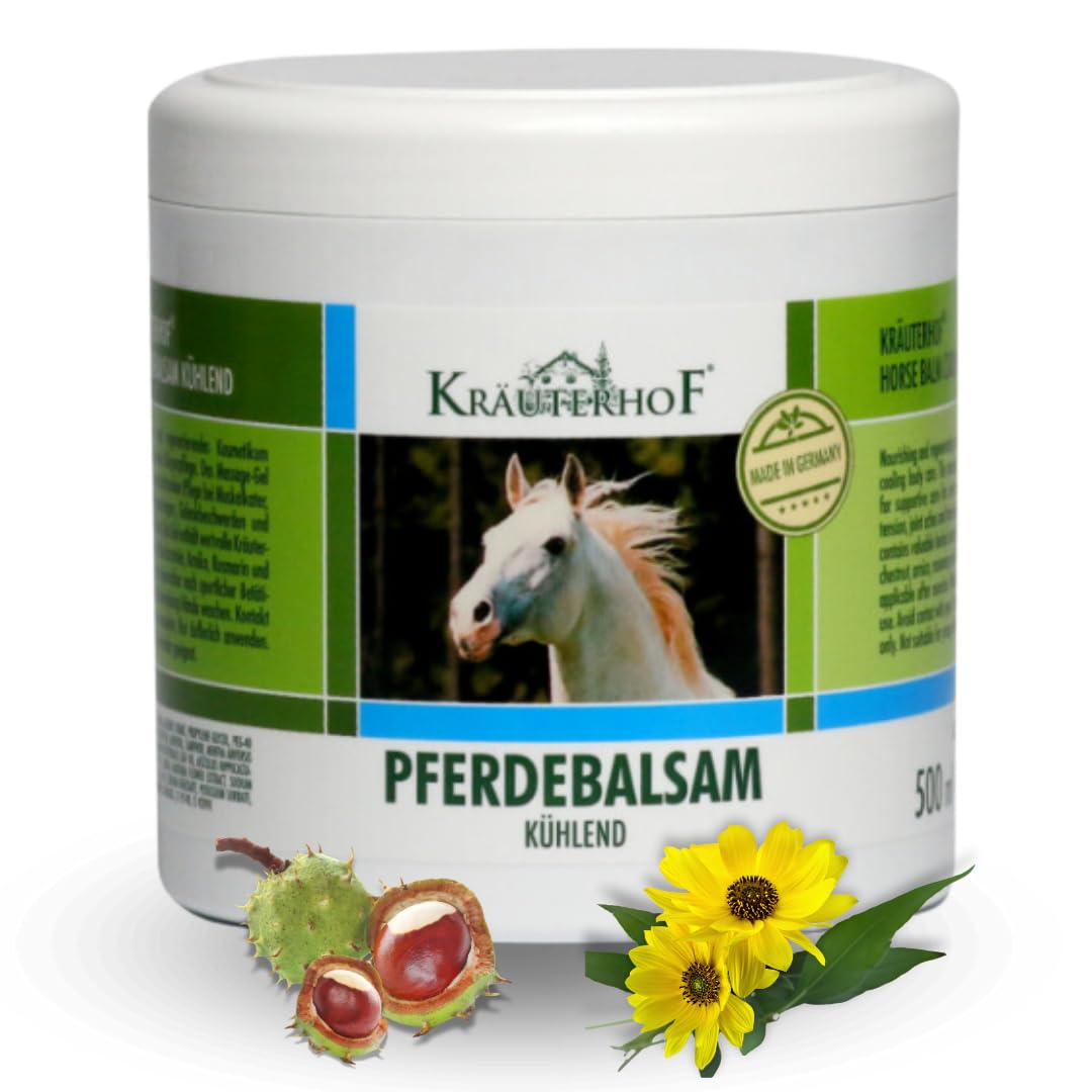 Balsamo de Caballo 500ml Efecto Frio | Gel Masaje Deportivo | Gel Piernas Cansadas Circulación | Crema dolores Musculares y Articulaciones | Gel Arnica Crema Antiinflamatoria | Uso Topico