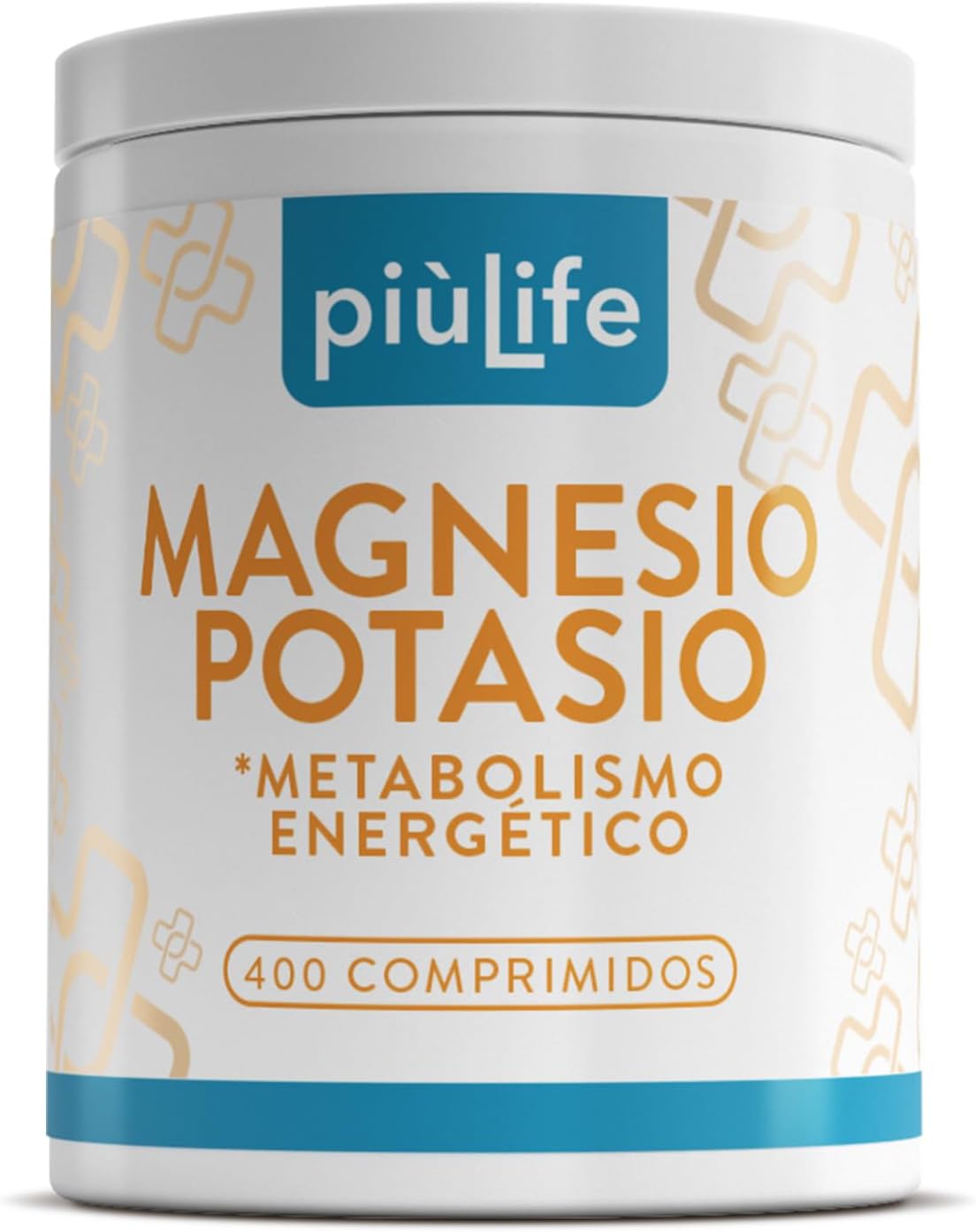 Potasio Y Magnesio PiùLife, 400 Comprimidos, Suplemento Magnesio Potasio Para El Cansancio Y La Fatiga, Sales Minerales, Recuperador Muscular, Sistema Nervioso, Equilibrio Electrolitos