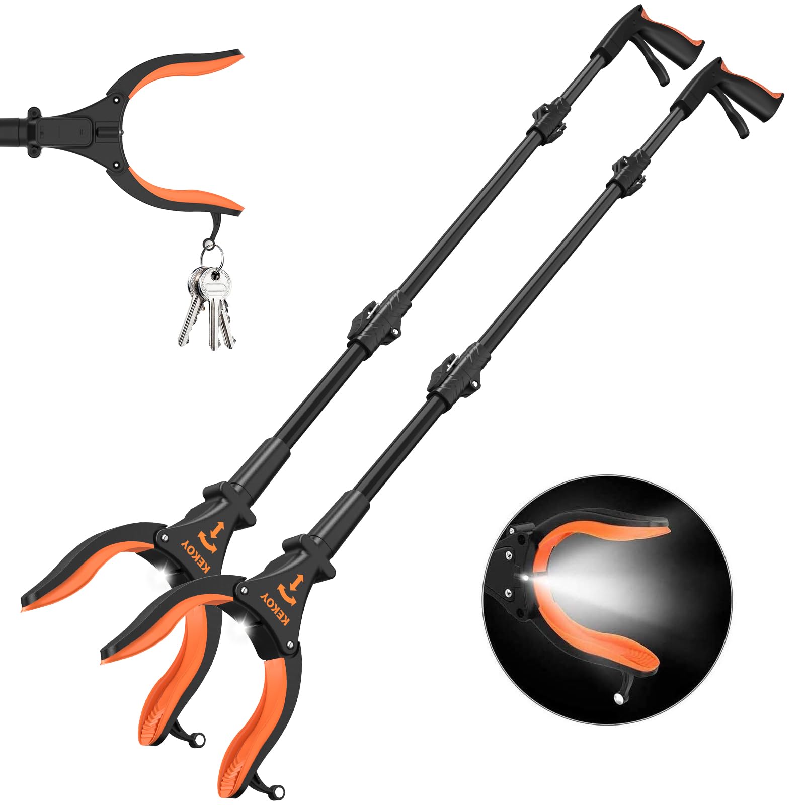 Kekoy Pinza Larga, Alcanzar Objetos 80cm Herramienta de Captura Plegable Recolector de Basura Gancho Magnético para los Viejos, Discapacitados y Trabajadores Sanitarios