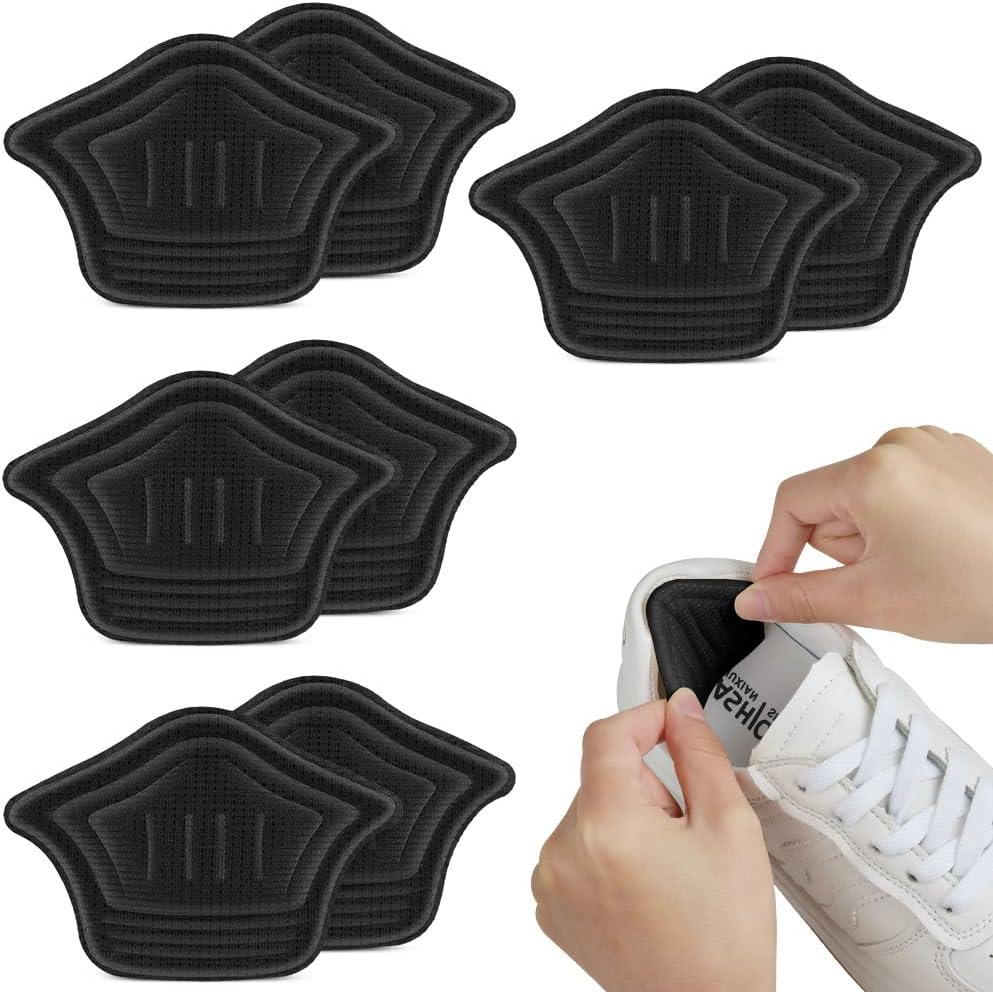 ACWOO 4 Pares Almohadillas De Talón Autoadhesivas, Almohadilla Talon Cómodo, Almohadillas Esponja para Talón, Plantillas Zapatos Autoadhesivas Adecuado Para Evitar Ampollas, Hombres y Mujeres, 10mm