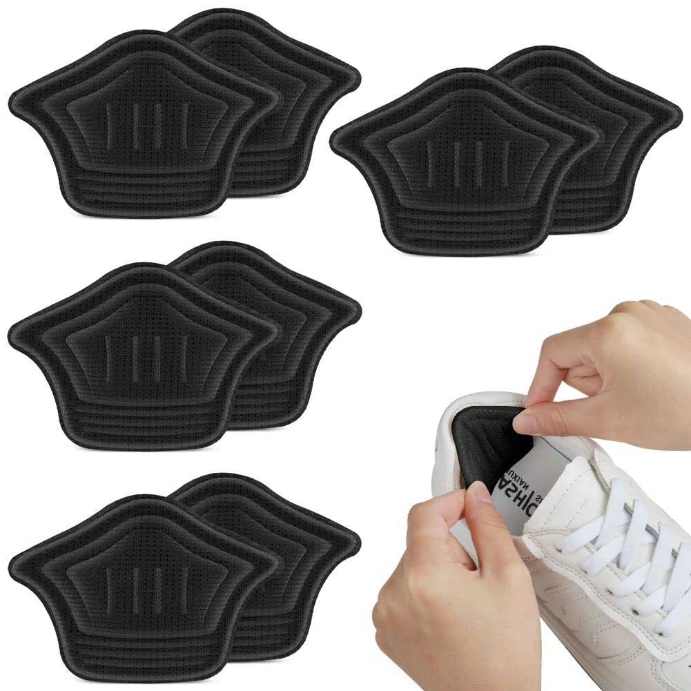 ACWOO 4 Pares Almohadillas De Talón Autoadhesivas, Almohadilla Talon Cómodo, Almohadillas Esponja para Talón, Plantillas Zapatos Autoadhesivas Adecuado Para Evitar Ampollas, Hombres y Mujeres, 10mm