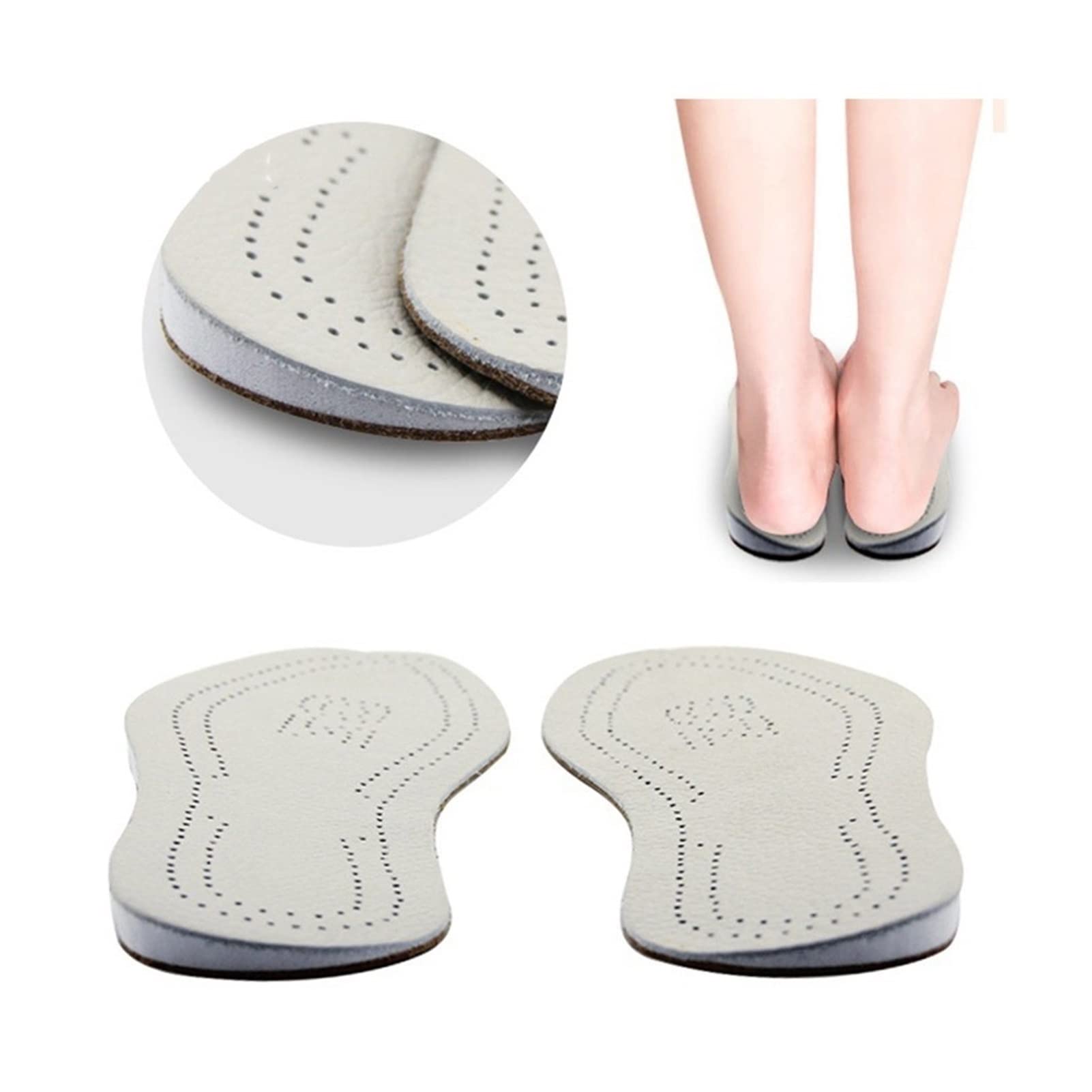 ZHAOSHUXIAN 2 Pares de Plantillas ortopédicas de Cuero, cuñas Laterales para talón, Inserciones para Zapatos, Cojines para Zapatos de talón para pronación, supinación, piernas arqueadas O/X