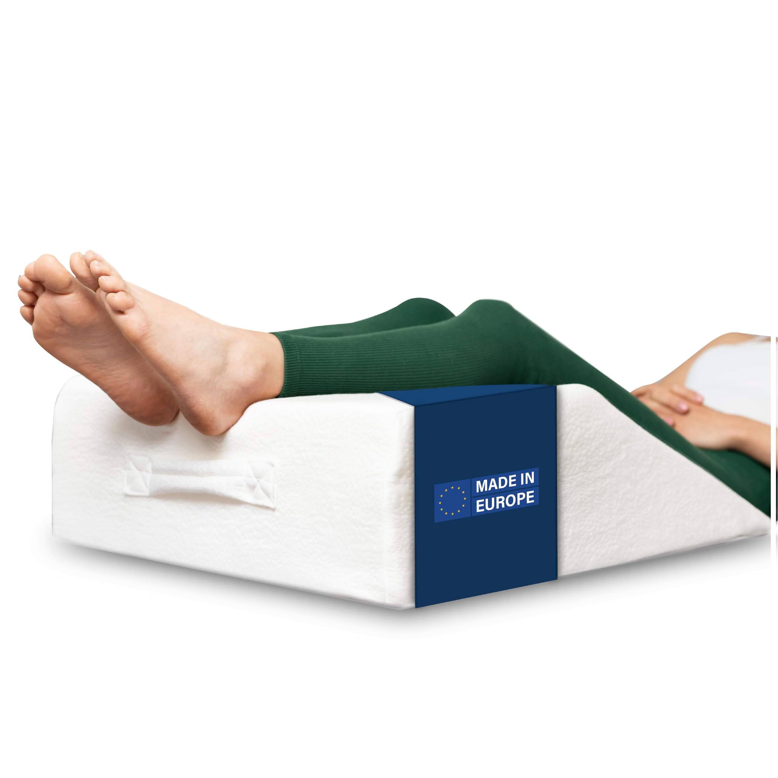 Almohada para Piernas Dreamzie - Cojin para piernas Terapéutico Memoria de Forma - Dolor de Espalda, Rodillas, Post-operatorio, Piernas Pesadas, Circulación - Transpirable Lavable Hipoalergénico