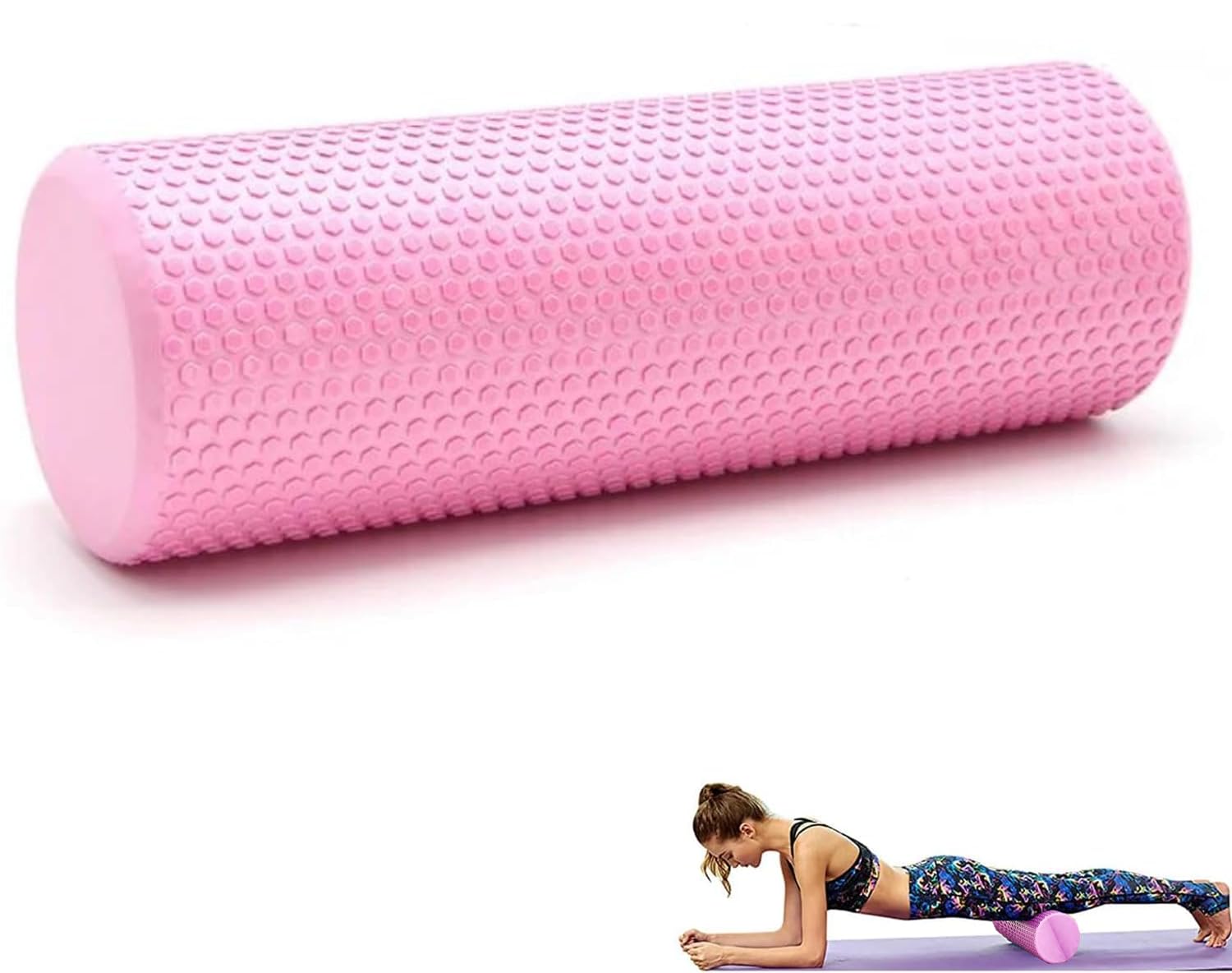 Rodillo Masajeador. Rodillo de Espuma para Terapia y Masaje Muscular. Rodillo para Fitness, Pilates y Yoga. Fitness Foam Roller. Cilindro de Gomaespuma para Alivio de Dolores y Entrenamiento. 45x15cm