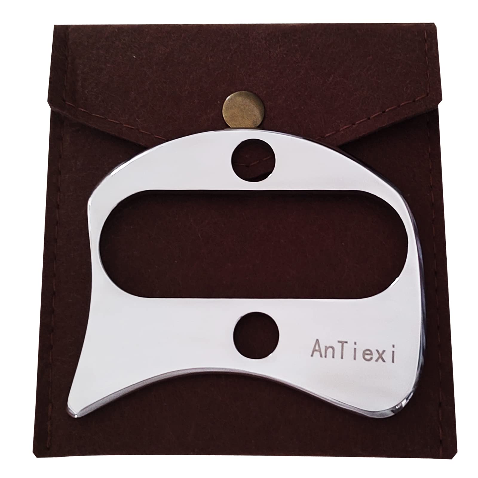 Herramienta de raspado de masaje Gua Sha de acero inoxidable, herramienta IASTM para movilización de tejidos blandos, uso de terapia física para brazos, cuello, piernas (AnTiexi-11)