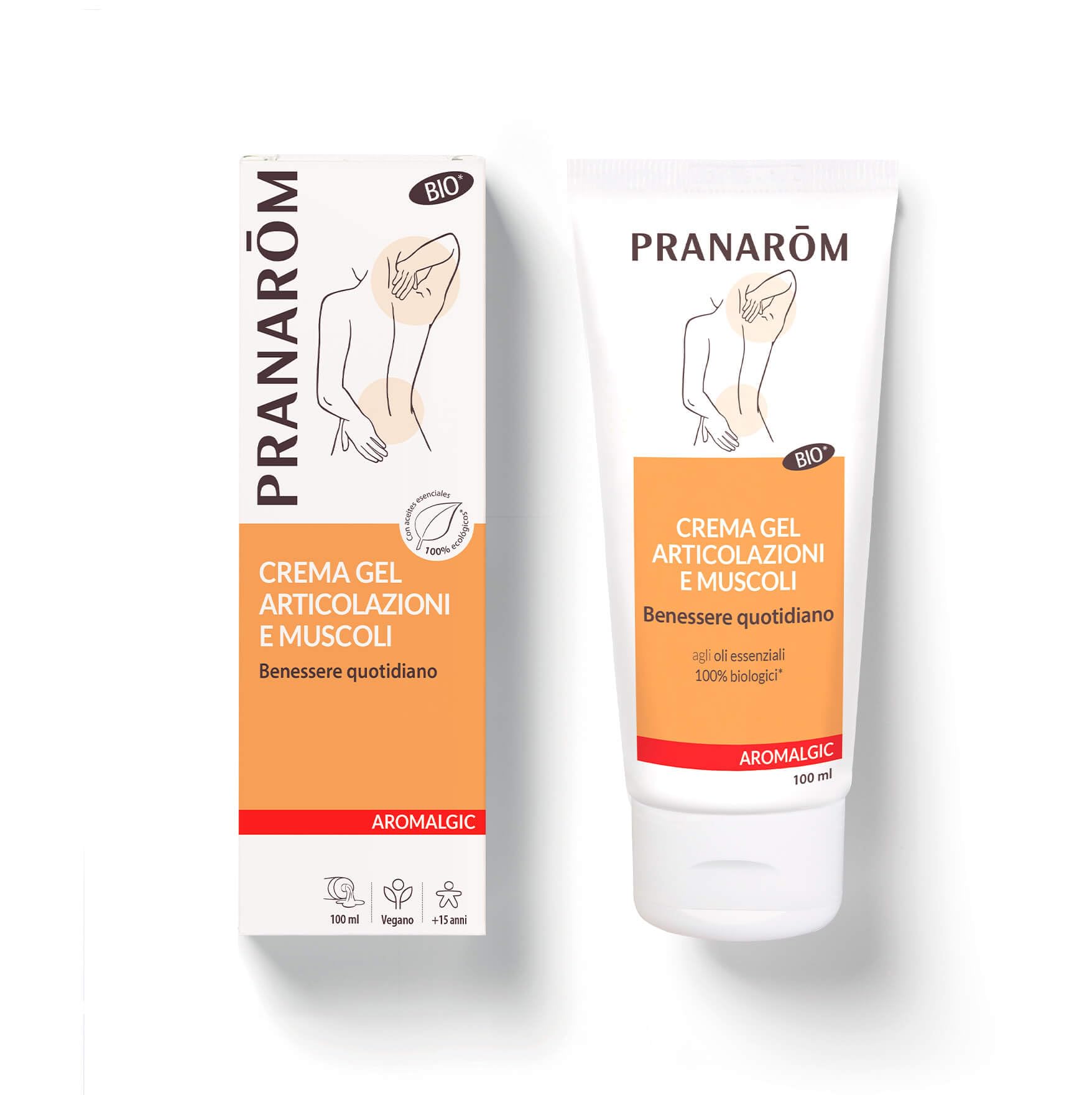 PRANAROM - Aromalgic - Gel Crema Articulaciones - Aceites Esenciales HECT ORGÁNICOS - Confort Diario - 100ml