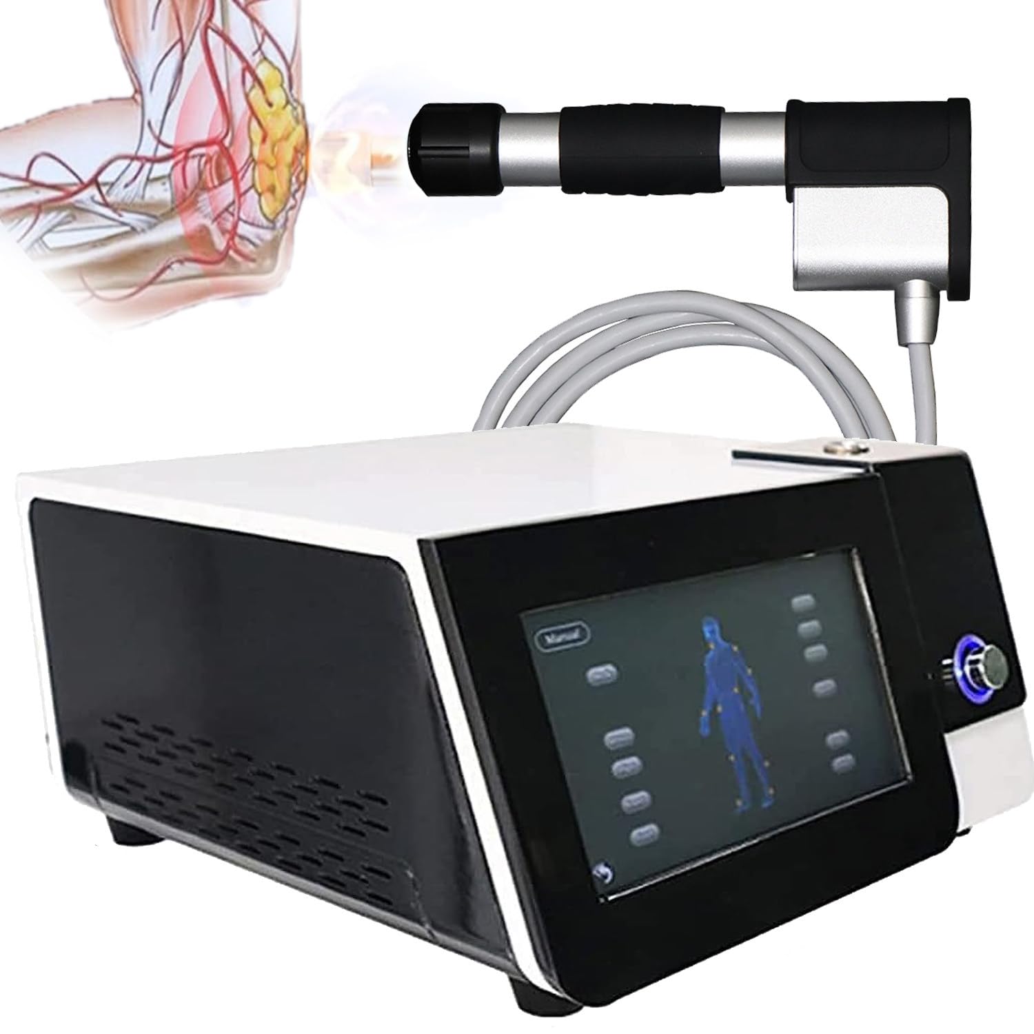 Máquina De Terapia Ondas Choque Extracorpóreas Para Aliviar Dolor,Equipo De Fisioterapia Para Articulaciones,Músculos Y Lesiones Deportivas,Con 6 Cabezales Masaje Y Pantalla Táctil