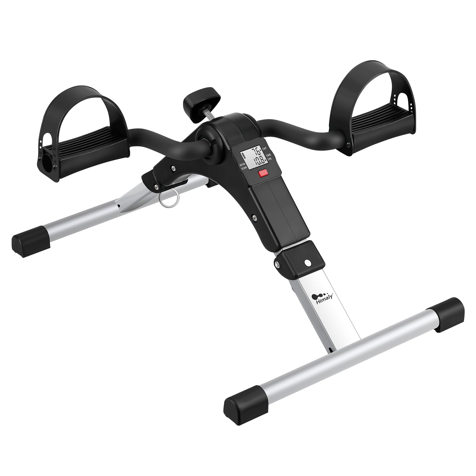 himaly Mini Bicicleta de Ejercicio Plegable Portátil para el Hogar Pedal Ejercitador Gimnasio Fitness Brazo Pierna Entrenamiento Resistencia Ajustable con Pantalla LCD para Mujeres y Hombres