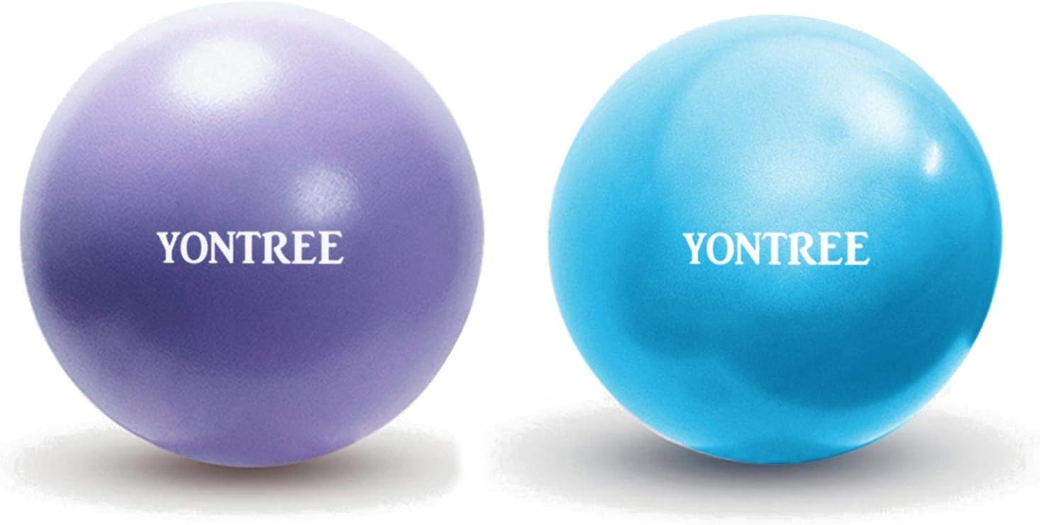Paquete de 2 pelotas de pilates suaves, 22-25 cm, pequeñas pelotas de ejercicio para yoga, pilates, entrenamientos abdominales, terapia de hombros, fortalecimiento del núcleo (hogar, gimnasio y
