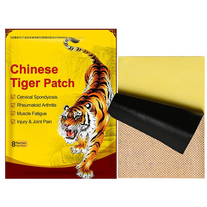La fuerza de la espalda del tigre rojo chino compresa caliente 8 analgésicos para la articulación muscular de rodilla, cuello dolor muscular Parches Para El Dolor, Parches Para Aliviar El Dolor