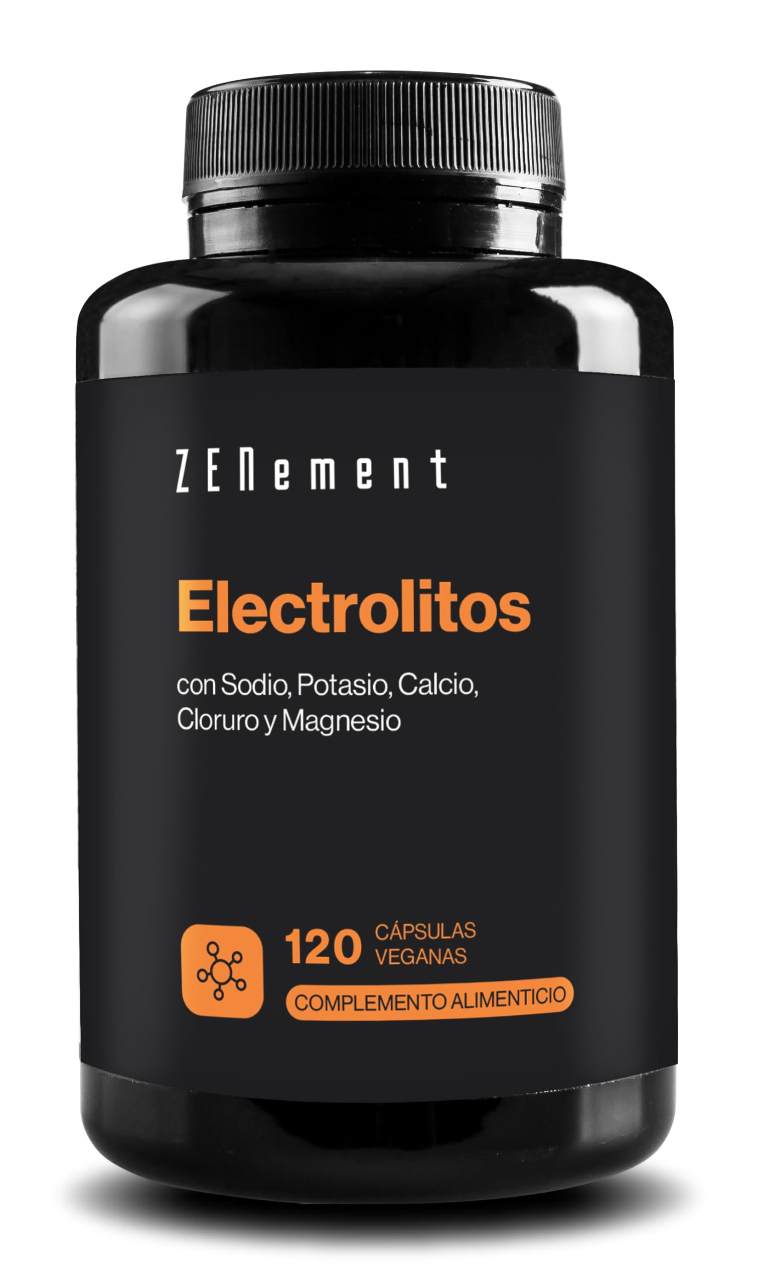 Electrolitos - Sales Minerales: Sodio, Magnesio, Potasio, Calcio - Para Deporte, Equilibrio de los Electrolytes - Electrolitos keto Sin azúcar, Sin gluten - 120 Cápsulas Vegetales - Zenement