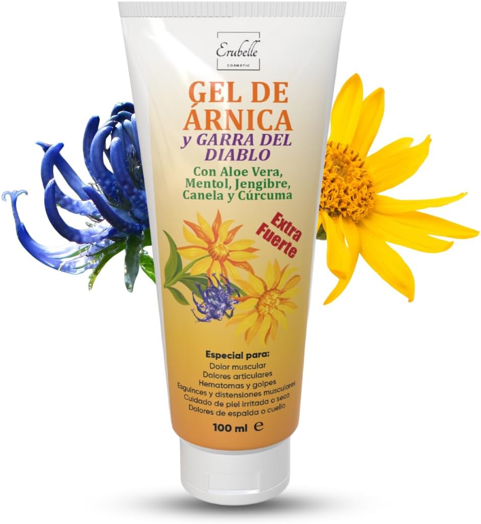 Arnica Crema Antiinflamatoria y Garra de Diablo (Harpagofito) | Potente Gel Masaje Muscular para Contracturas Musculares Dolor de Espalda | Crema Dolores Musculares y Articulaciones | Uso Tópico