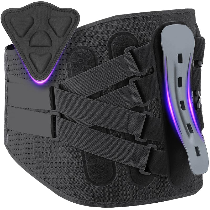 mezzuno Faja Lumbar Hombre Mujer con Soporte Biónico, Almohadilla de Apoyo 3d, Férulas Ergonómicas, 8 Puntos de Compresión, Malla Elástica Transpirable, Dolor Espalda, Ciática, Trabajo, Postura (M)