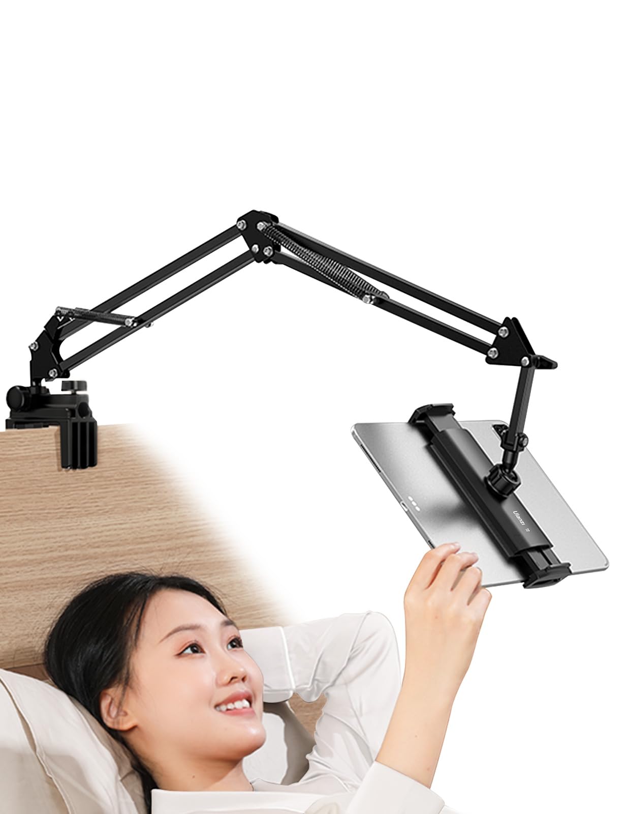 ULANZI Soporte Tablet Cama, 360° Giratorio, Aluminio para iPad 2021 Pro 9.7, 10.5, 12.9, Air Mini 3, 4, 5, Samsung Tab y Huawei MediaPad
