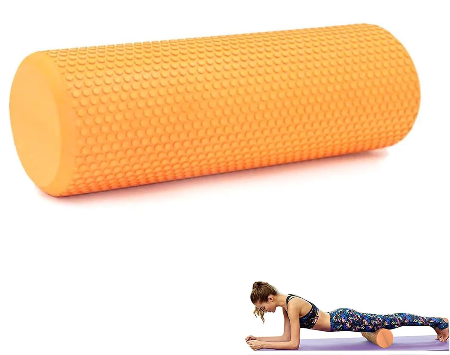 Rodillo Masajeador. Rodillo de Espuma para Terapia y Masaje Muscular. Rodillo para Fitness, Pilates y Yoga. Fitness Foam Roller. Cilindro de Gomaespuma para Alivio de Dolores y Entrenamiento. 45x15cm