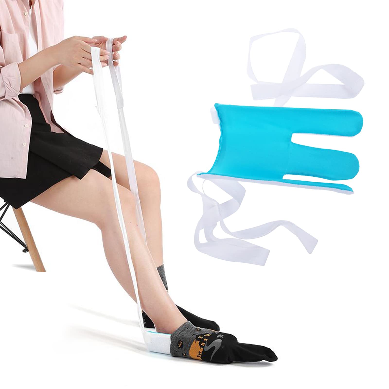 Calcetines de Ayuda Poner Medias de Compresion Aparato,Calcetines Ayuda,Pequeños y Fáciles de Llevar Calcetines de Ayuda, Adecuados Para Mujeres Embarazadas, Personas Mayores (1 Pack)